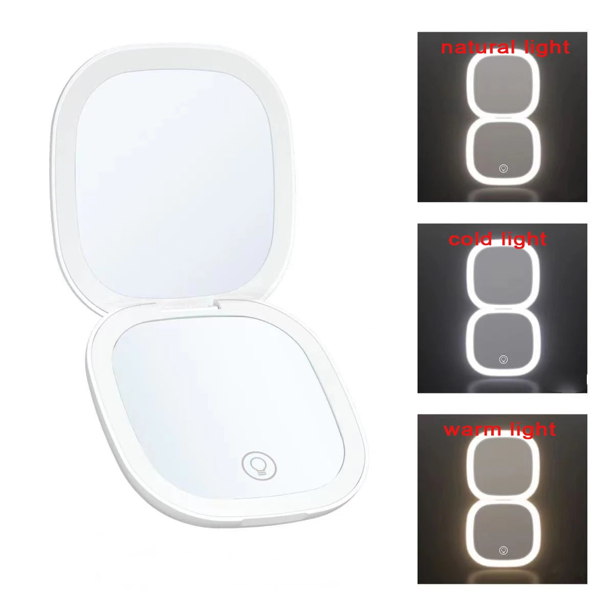 Led Magnifying Small Folding Makeup Mirror