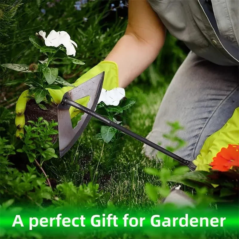 All-Steel Hardened Hollow Hoe Handheld Weeding Rake