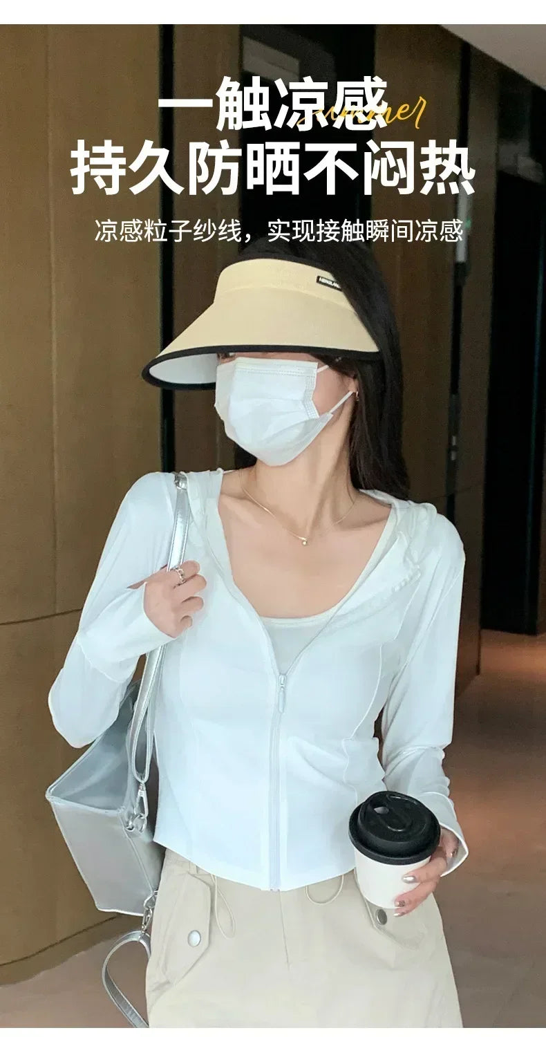 Sports Coat Hoodies Women Sweatshirt Sun Protective Clothing UV Protective Clothing Is Cool and Breathable JackeWomen Jacket