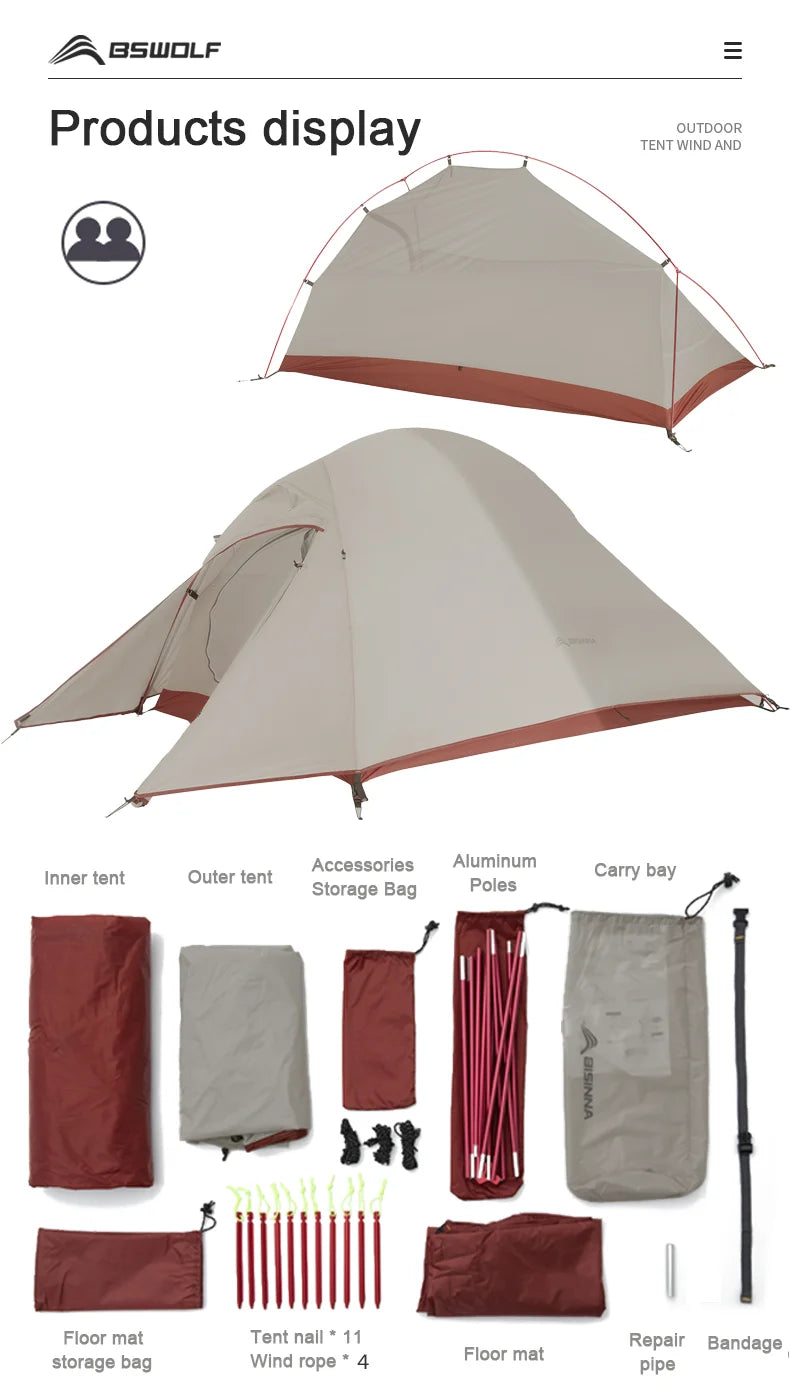 Nylon Waterproof Camping Tent Backpack