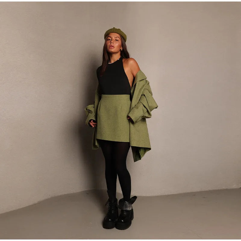 Solid Color Lapel Suit Woman Loose Long Sleeves Double Breasted Jackets Casual Versatile Chic Women's Spring Summer New Coats