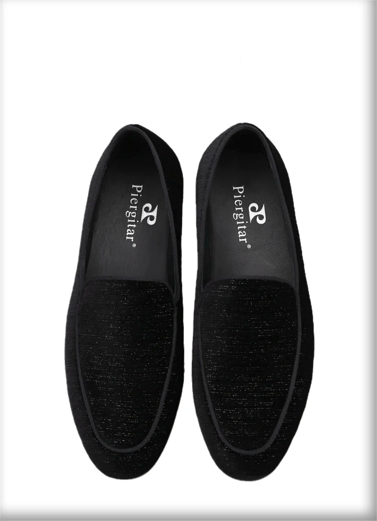 Handmade Meteor Shower Velvet Men's Loafers British Style Class Slip-On Men Smoking Sliders Plus Size