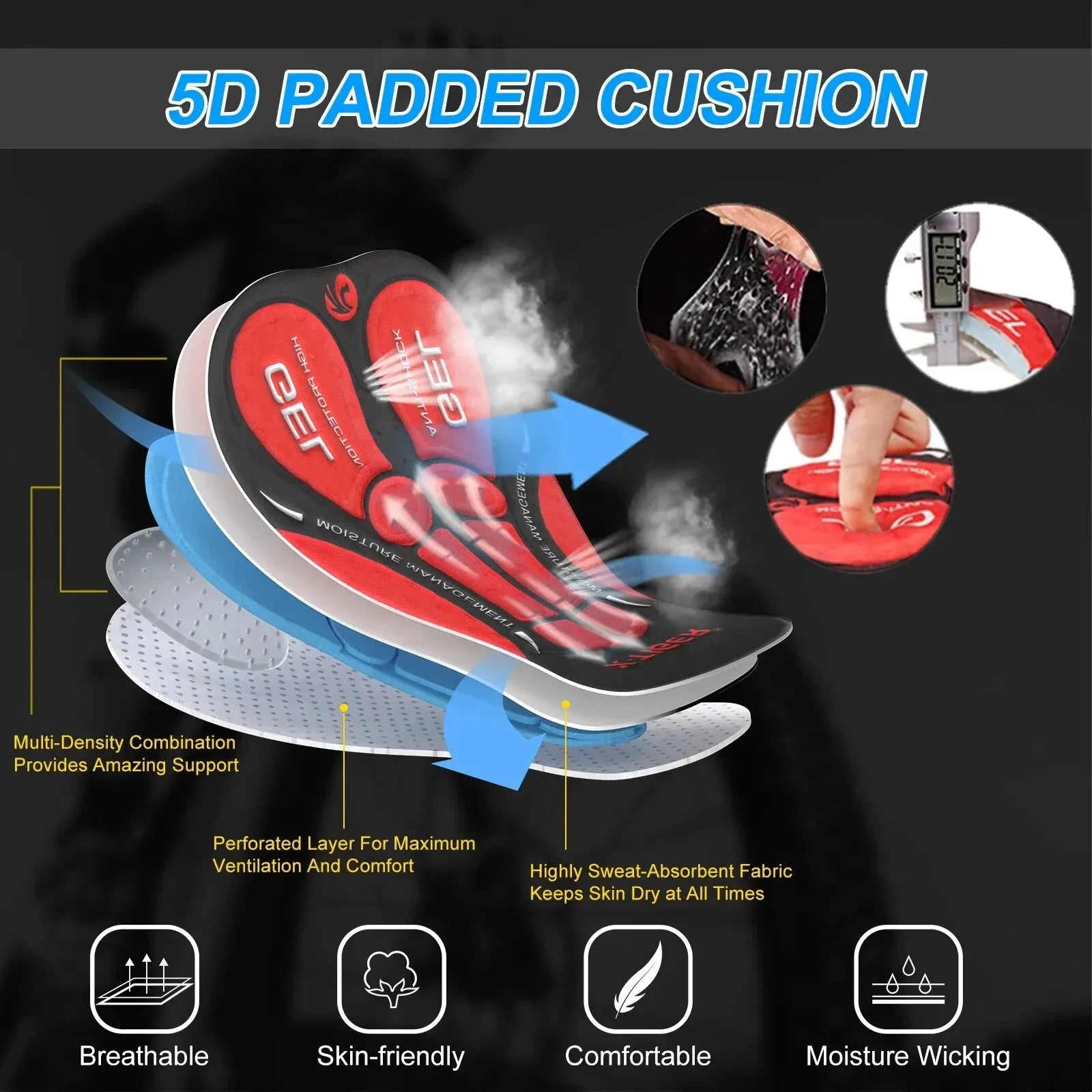 Mesh Cycling Underwear Gel Pad Shockproof MTB Bike Shorts