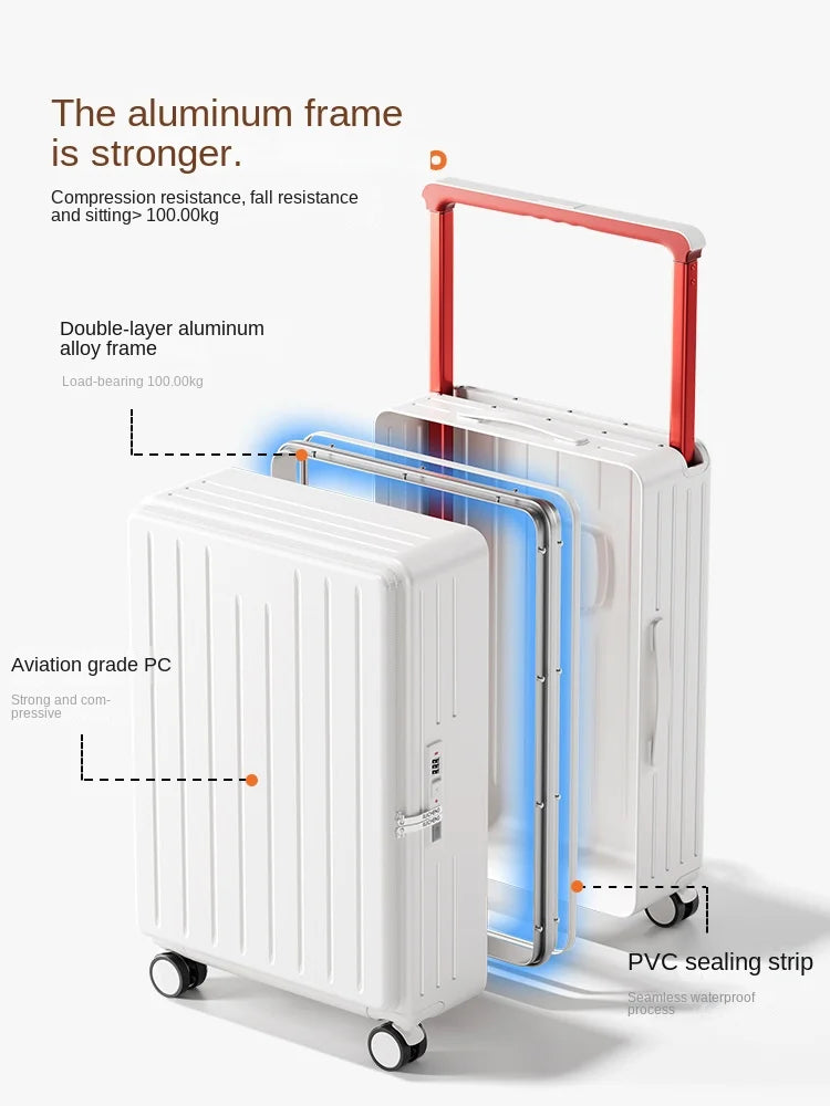 Wide Trolley Carry-on Suitcase
