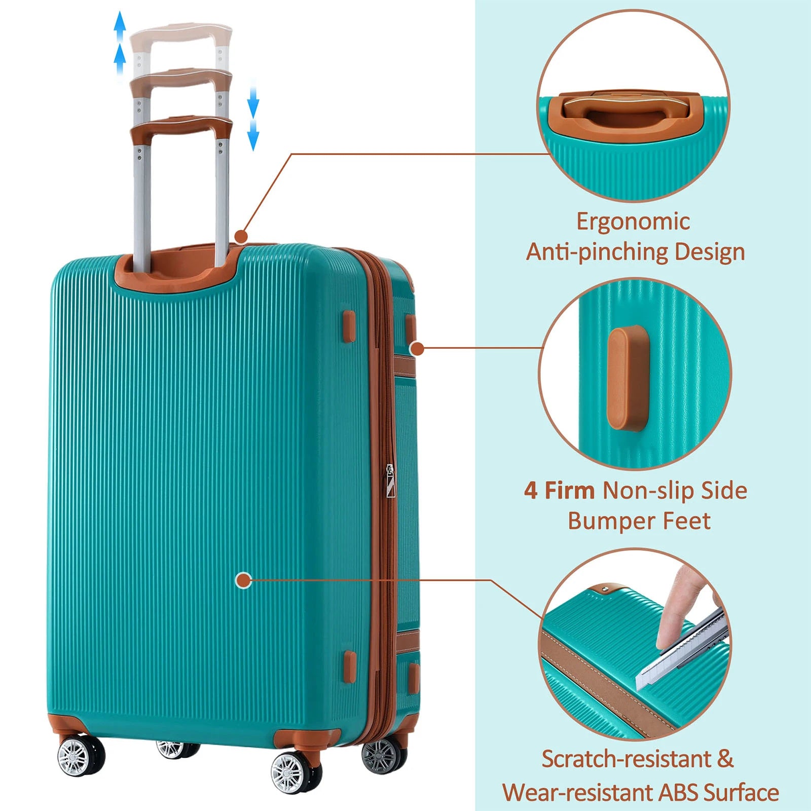 3 Pcs Luggage Travel Suitcase