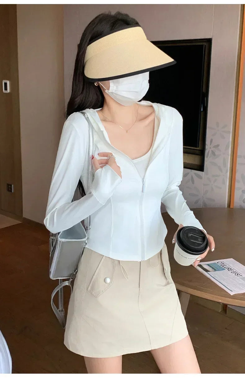 Sports Coat Hoodies Women Sweatshirt Sun Protective Clothing UV Protective Clothing Is Cool and Breathable JackeWomen Jacket