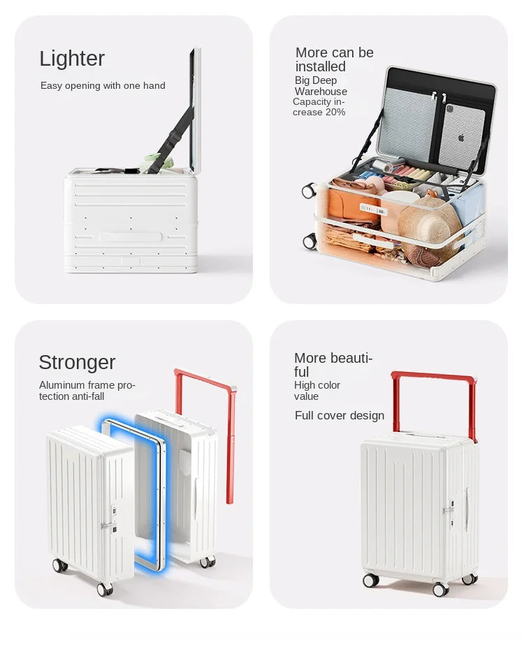 Wide Trolley Carry-on Suitcase