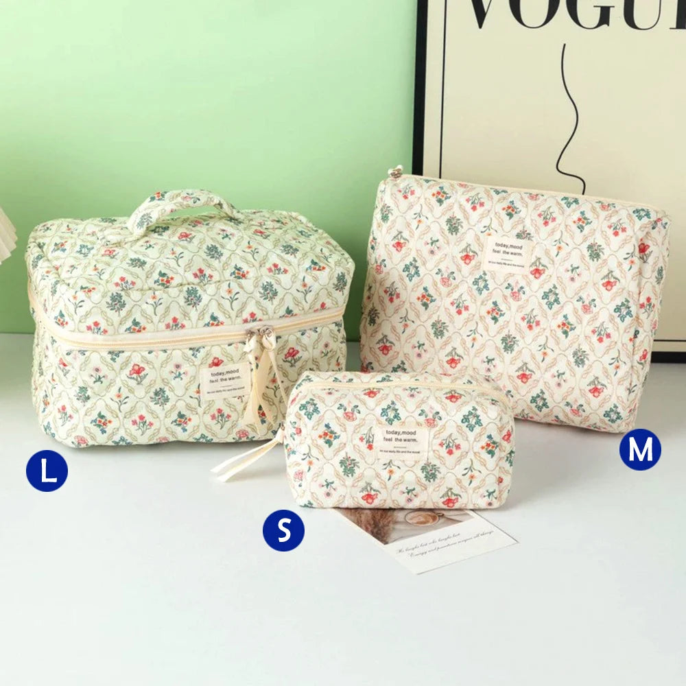 1pcs Quilted Cotton Makeup Bag
