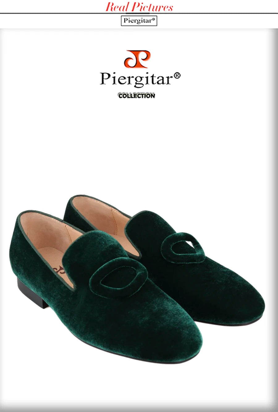 Piergitar New Arrival Two Colors Velvet Men's Smoking Slippers With Matching Velvet Buckles Handmade Slip-On Loafers Red Bottom
