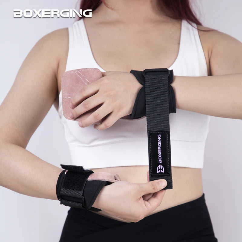 Cowhide Gym Gloves Grips