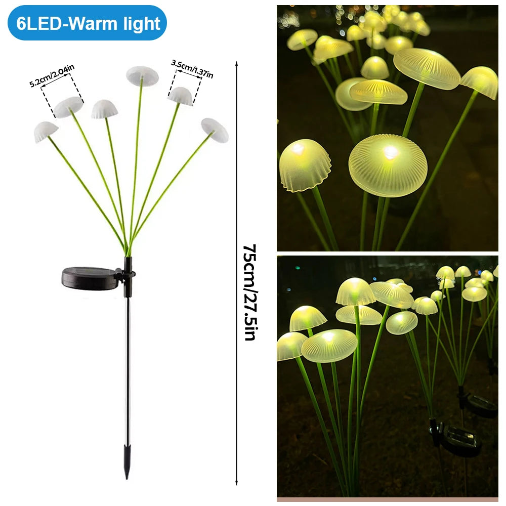 LED Solar Jellyfish Mushroom Fairy Lights