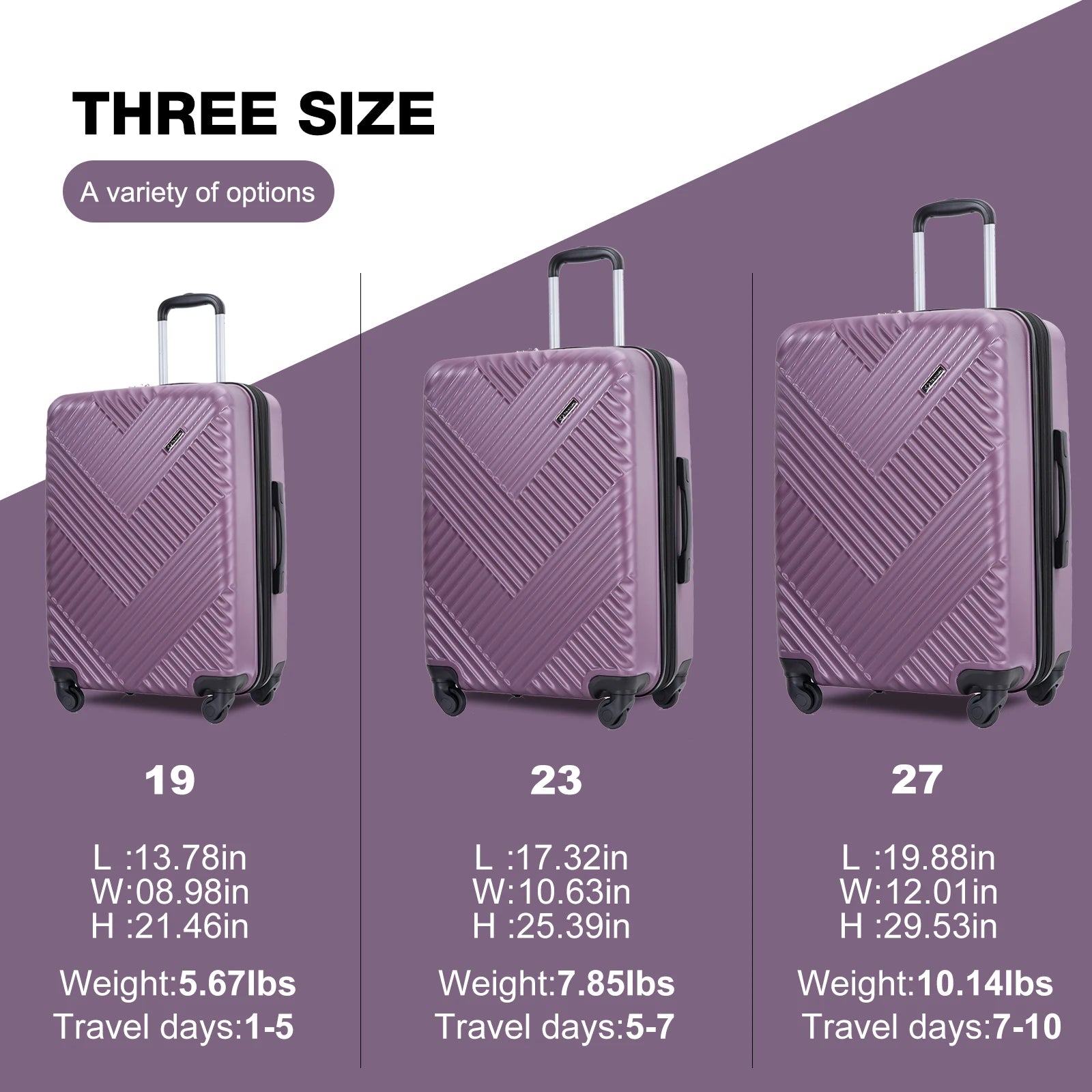 Luggage 3 Piece Suitcase Set