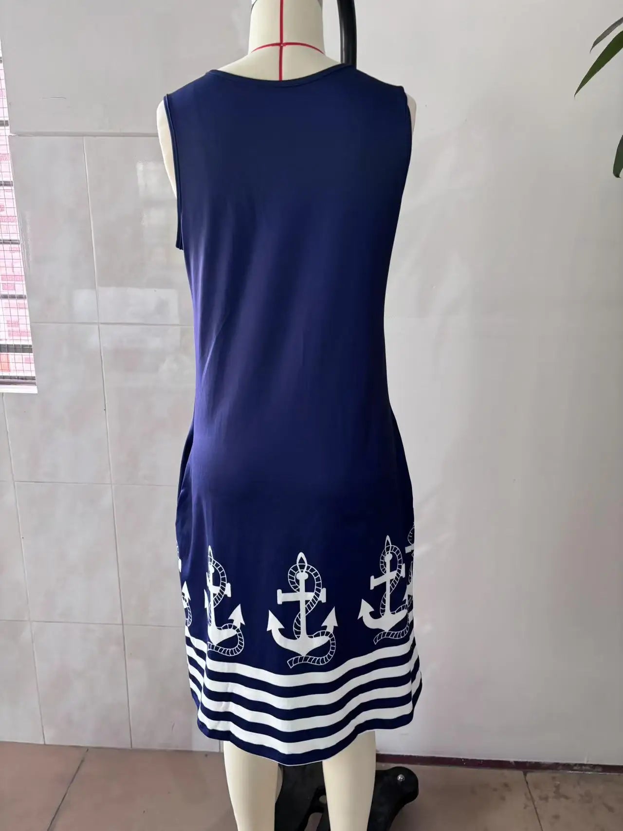 2025 New Women's Vest Skirt Pocket Ethnic Style Fashion Printed V-neck Simple Vacation Beach Mini Dress for Female