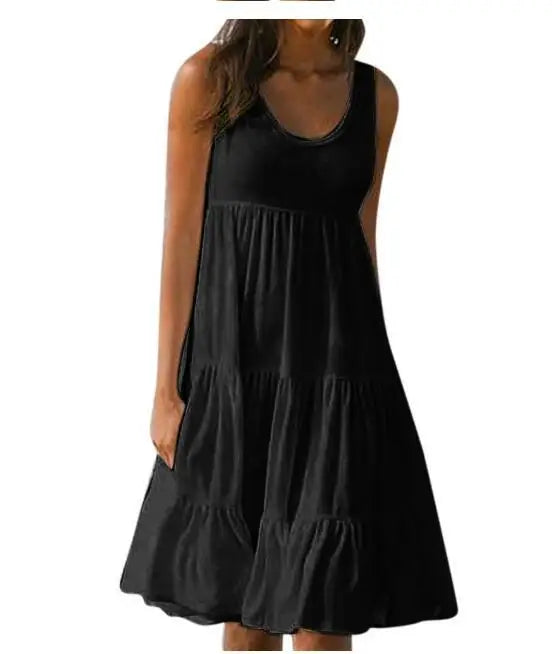 Sleeveless Ruffles Loose Sundresses