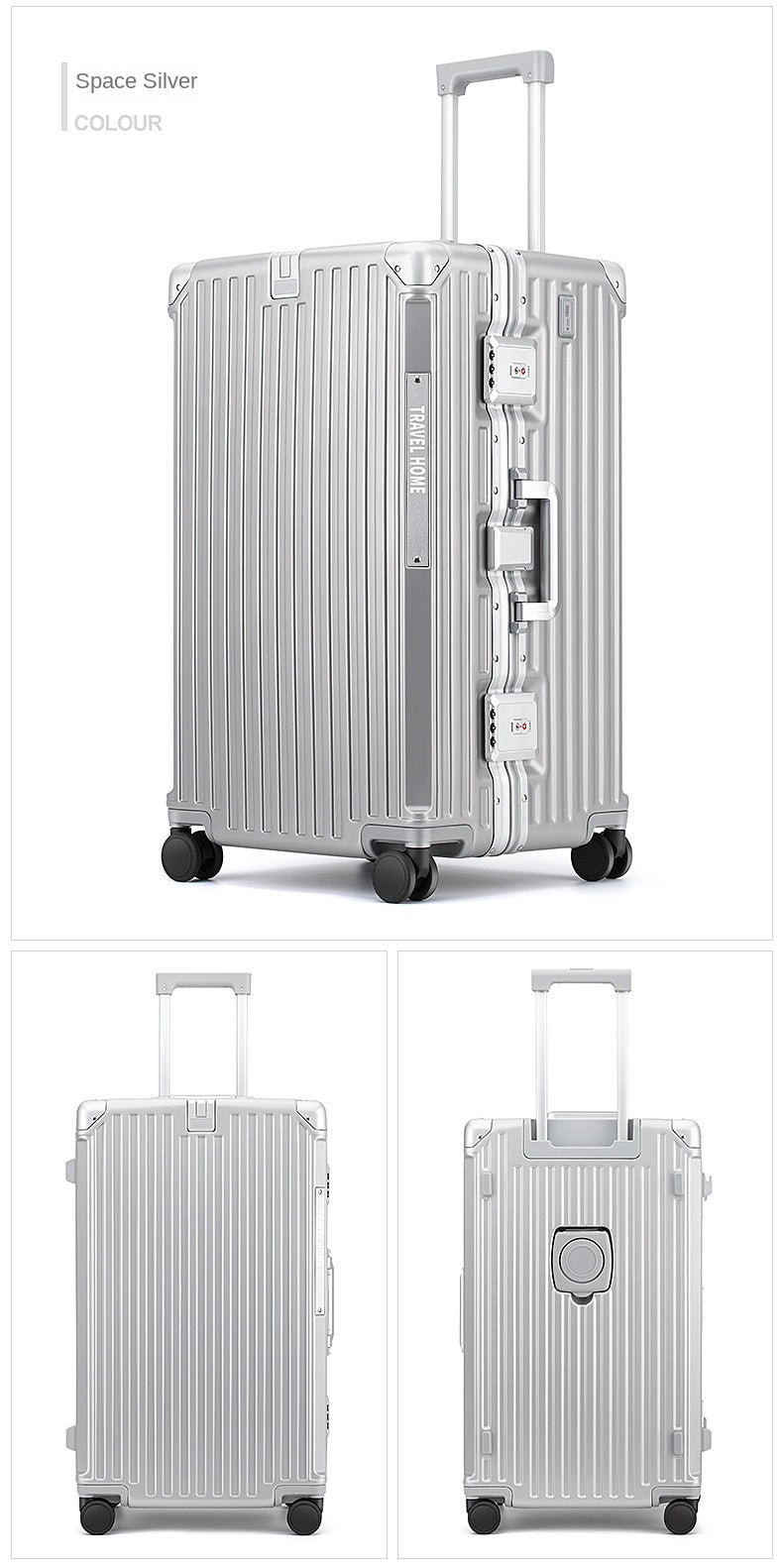 Large Capacity Aluminum Frame Trolley Luggage