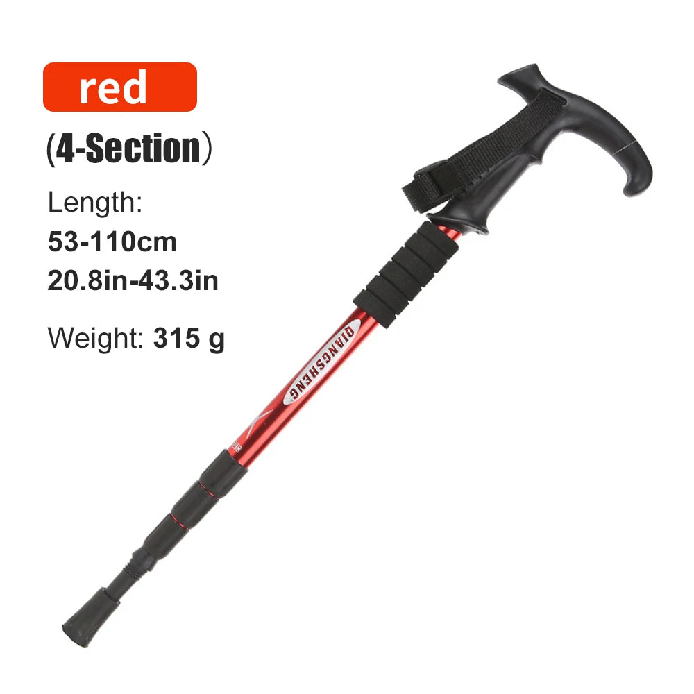 Outdoor Folding Portable Walking Hiking Telescopic Stick