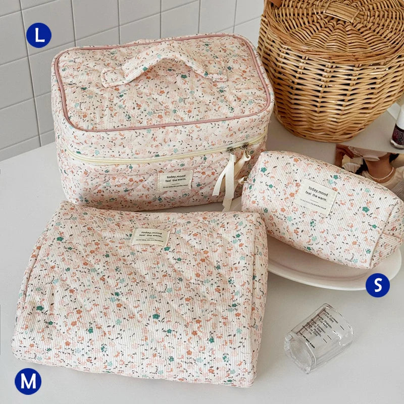 1pcs Quilted Cotton Makeup Bag
