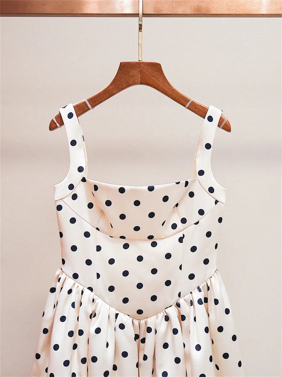 traf 2025 woman suspender skirt satin polka dot print corset sexy ladies dress y2k clothes New high quality party mini skirt bra