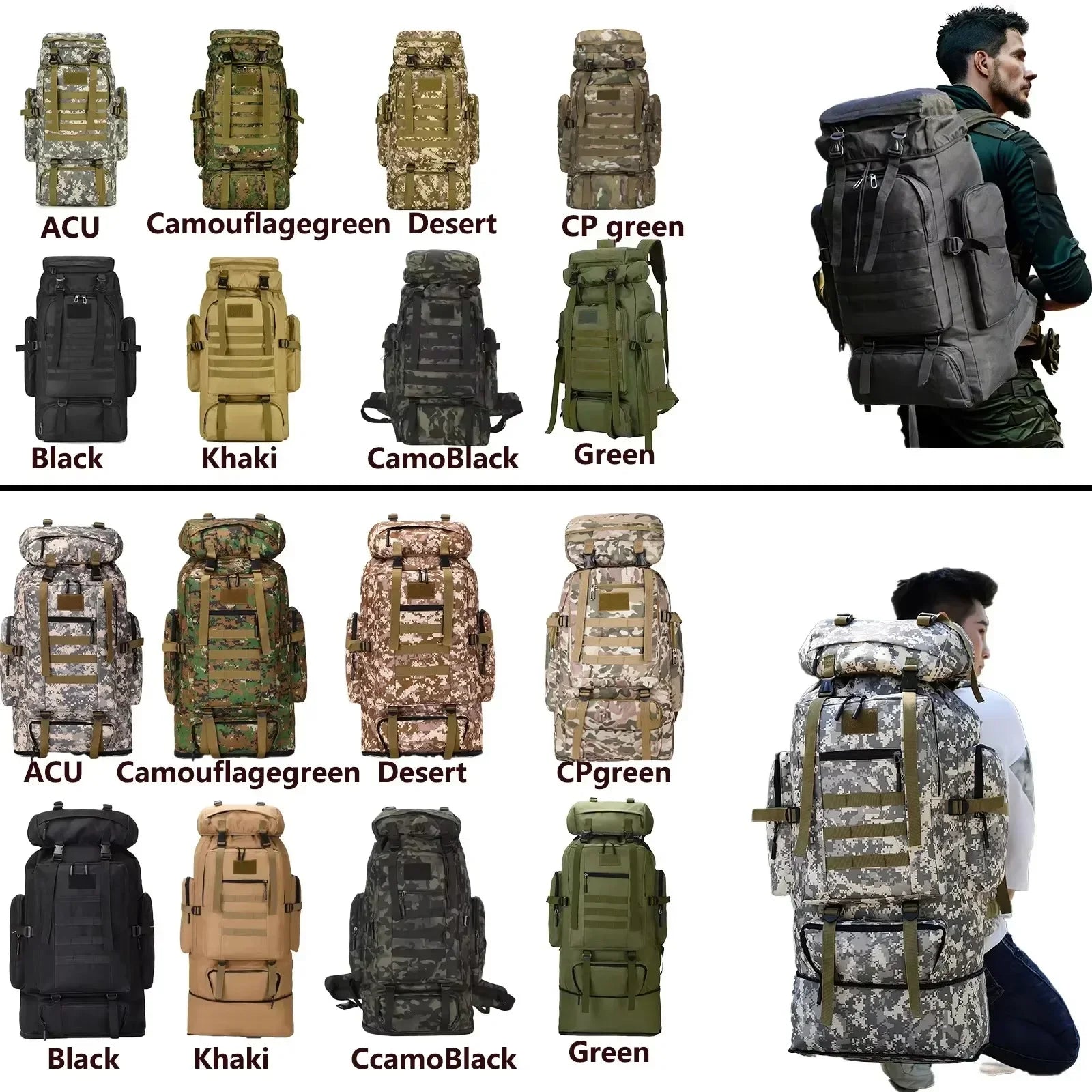 80L/100L Mountaineering Tactical Backpack