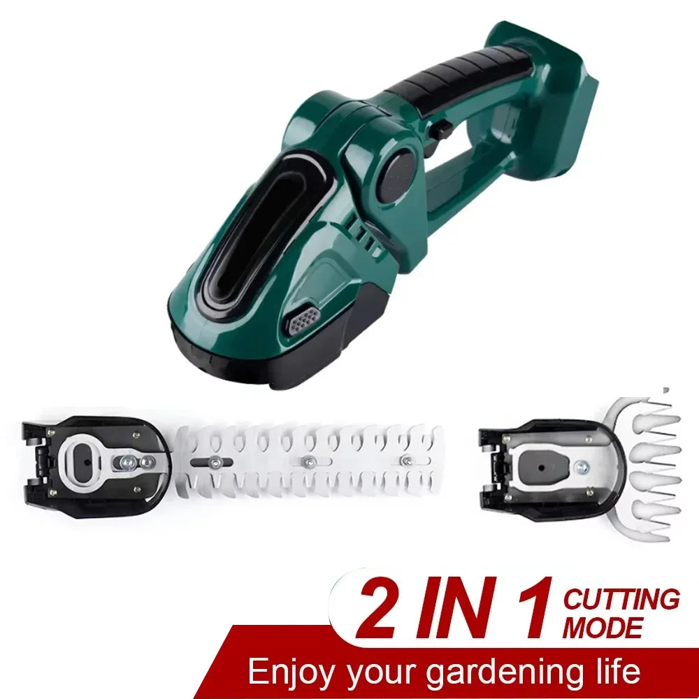 2 IN 1 Cordless Electric Hedge Trimmer