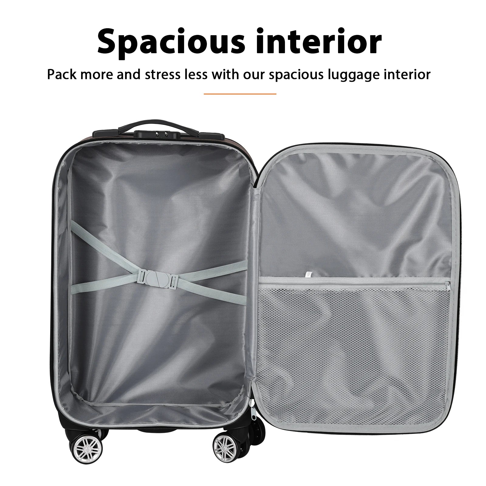 20 inch lightweight luggage with rotating wheels