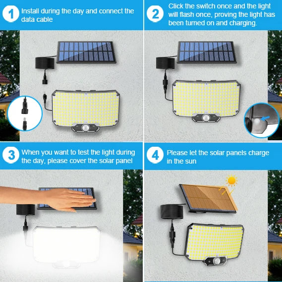 Outdoor Waterproof LED Motion Sensor Solar Lights