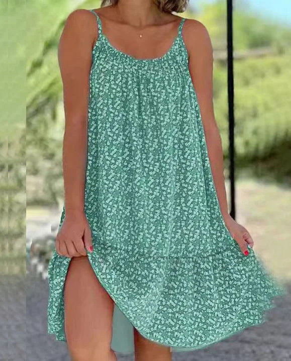 Women's Oversized Sleeveless Floral Print Dress