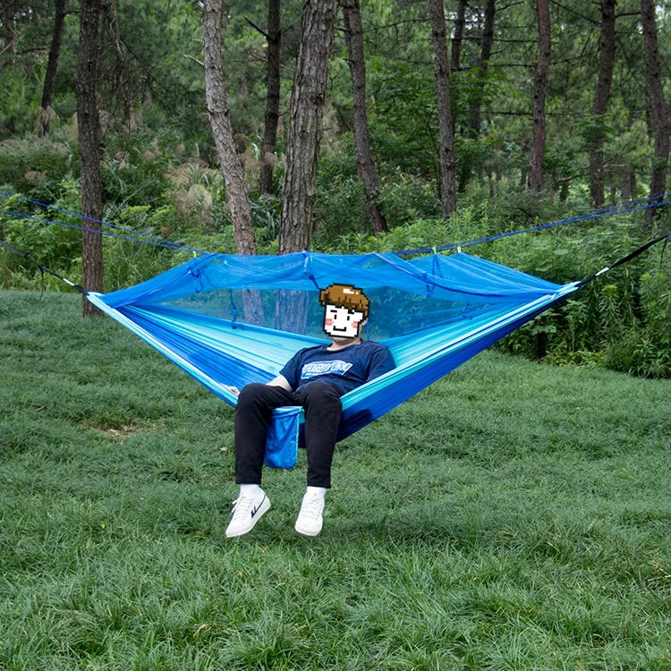 Single and Double Size Nylon Fabric Portable Travel Hammock