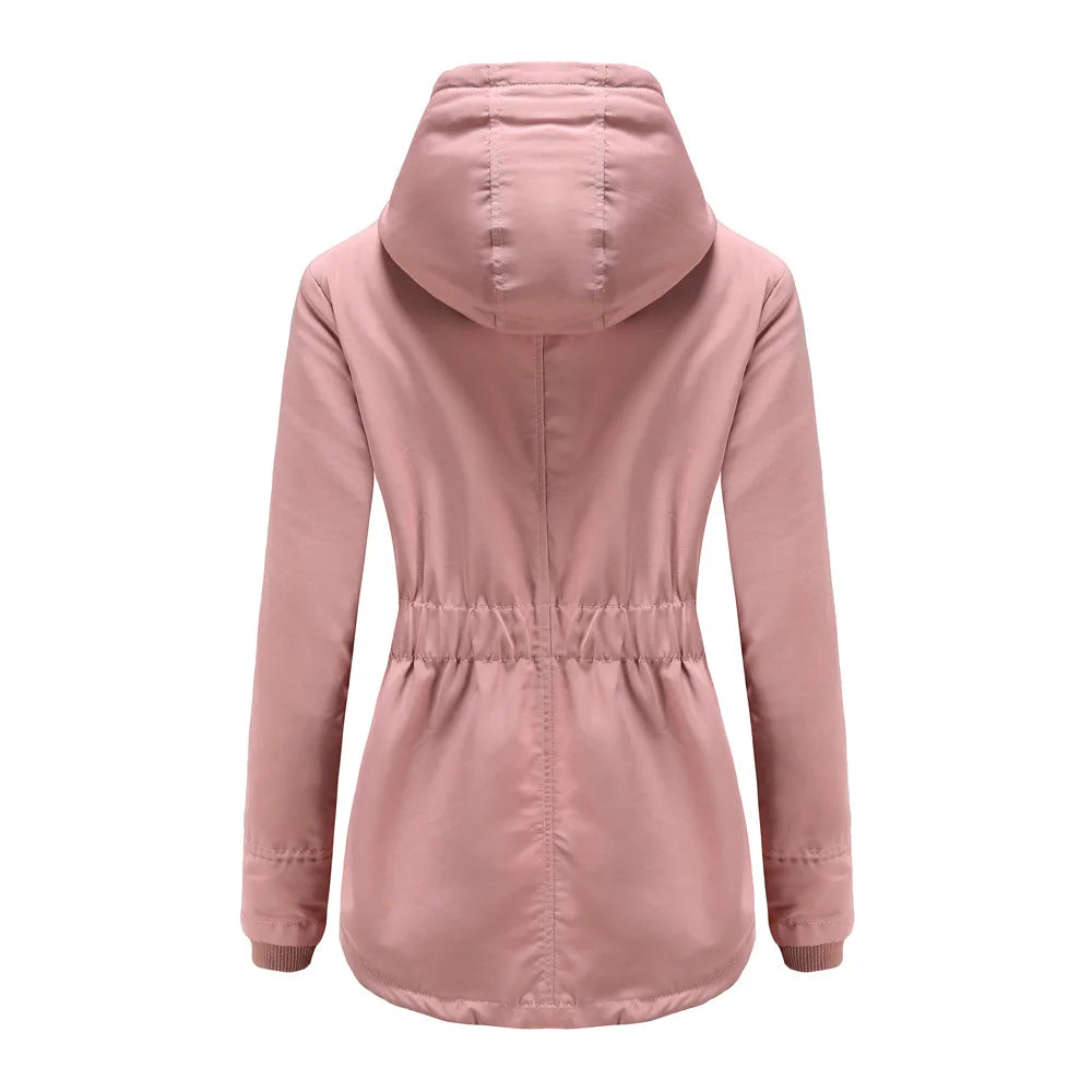 Women's Warm Hooded Parkas, Thick Plush Coats, Female Mid-Long Cotton Jacket, Winter Outwear, Big Size, S-5XL