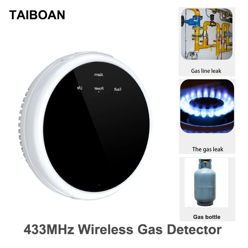TAIBOAN 433MHz Home Burglar Alarm Host Accessories Wireless Link Smoke Sensor Door Magnetic Water Leak Detector Doorbell RFID