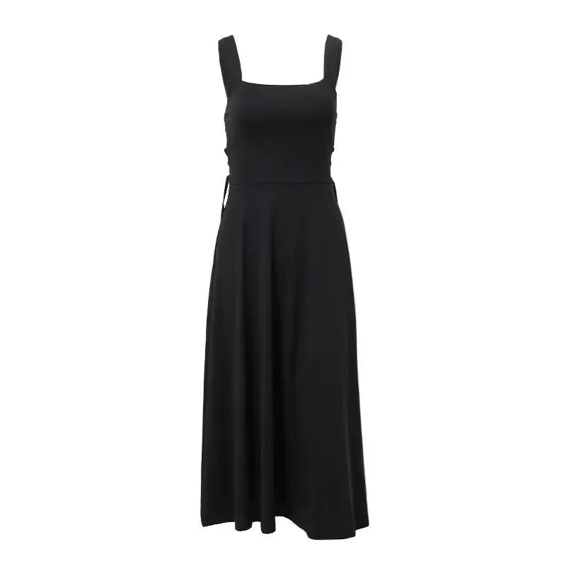 Women's Sleeveless Square Neck Back Lace Dress