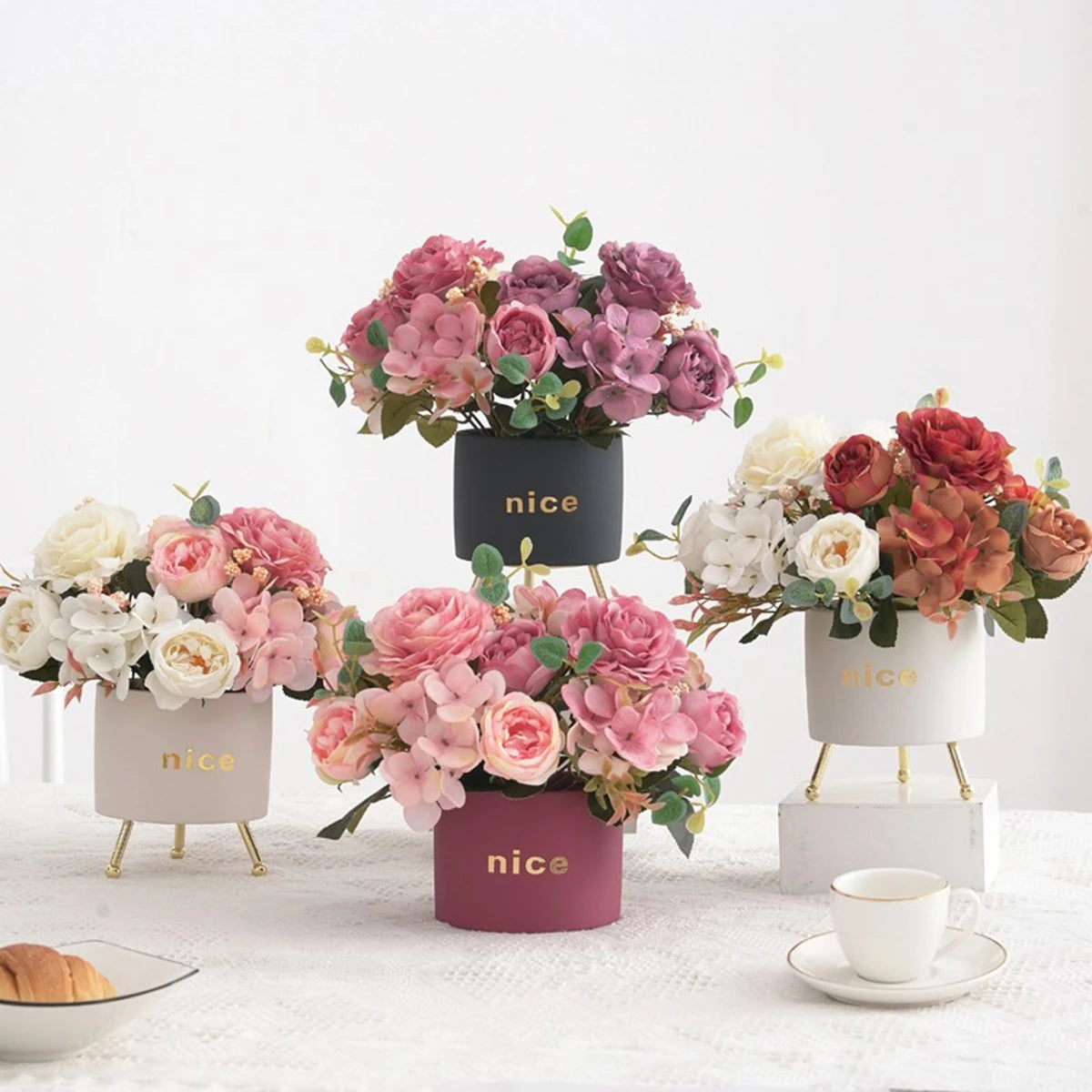 10PCS Artificial Peony Flowers