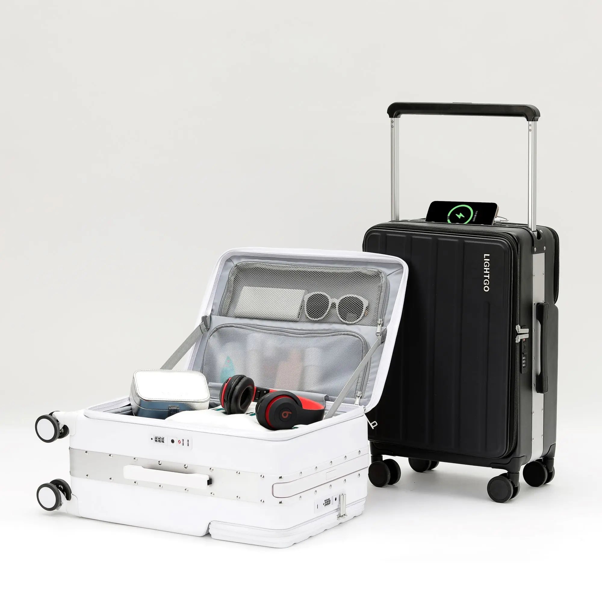 Lock Rapid-Charging Ports Luggage