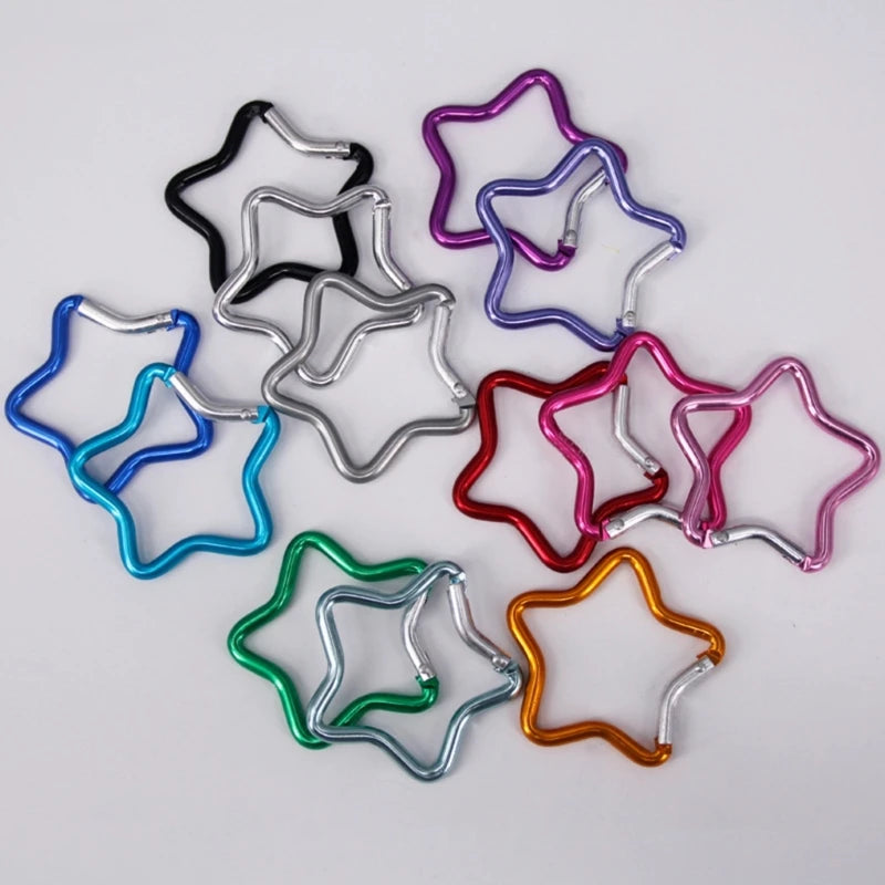 Aluminum Outdoor Star Shaped Spring Locking Carabiner Clip