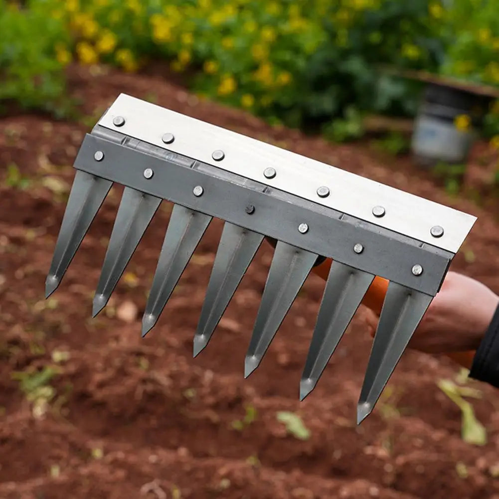 Heavy-Duty Steel Garden Hand Weeding Rake