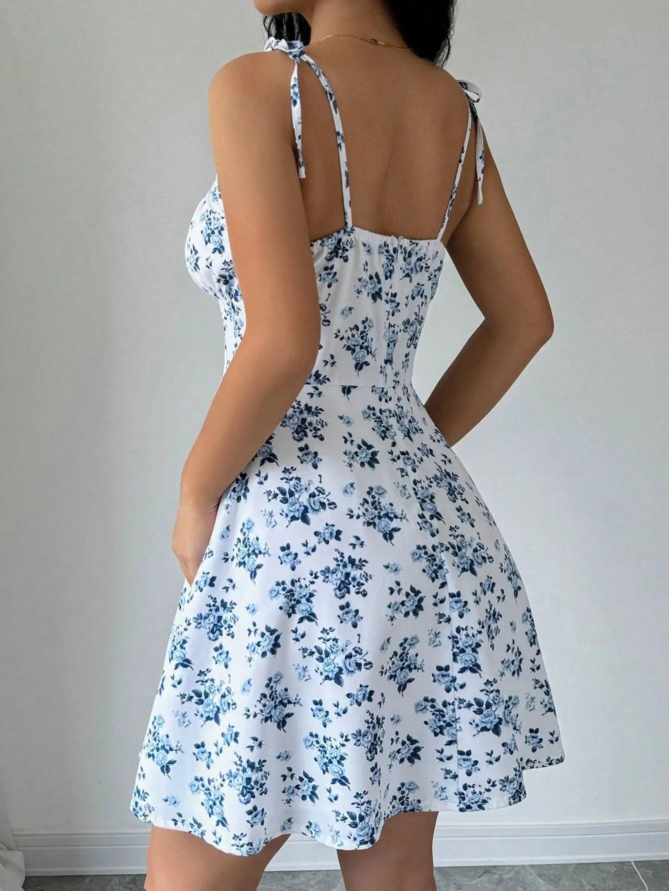 Women's Summer Floral Spaghetti Strap Short Dress