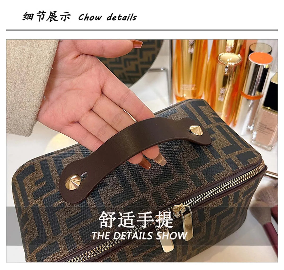 Travel cosmetics division toiletry bag