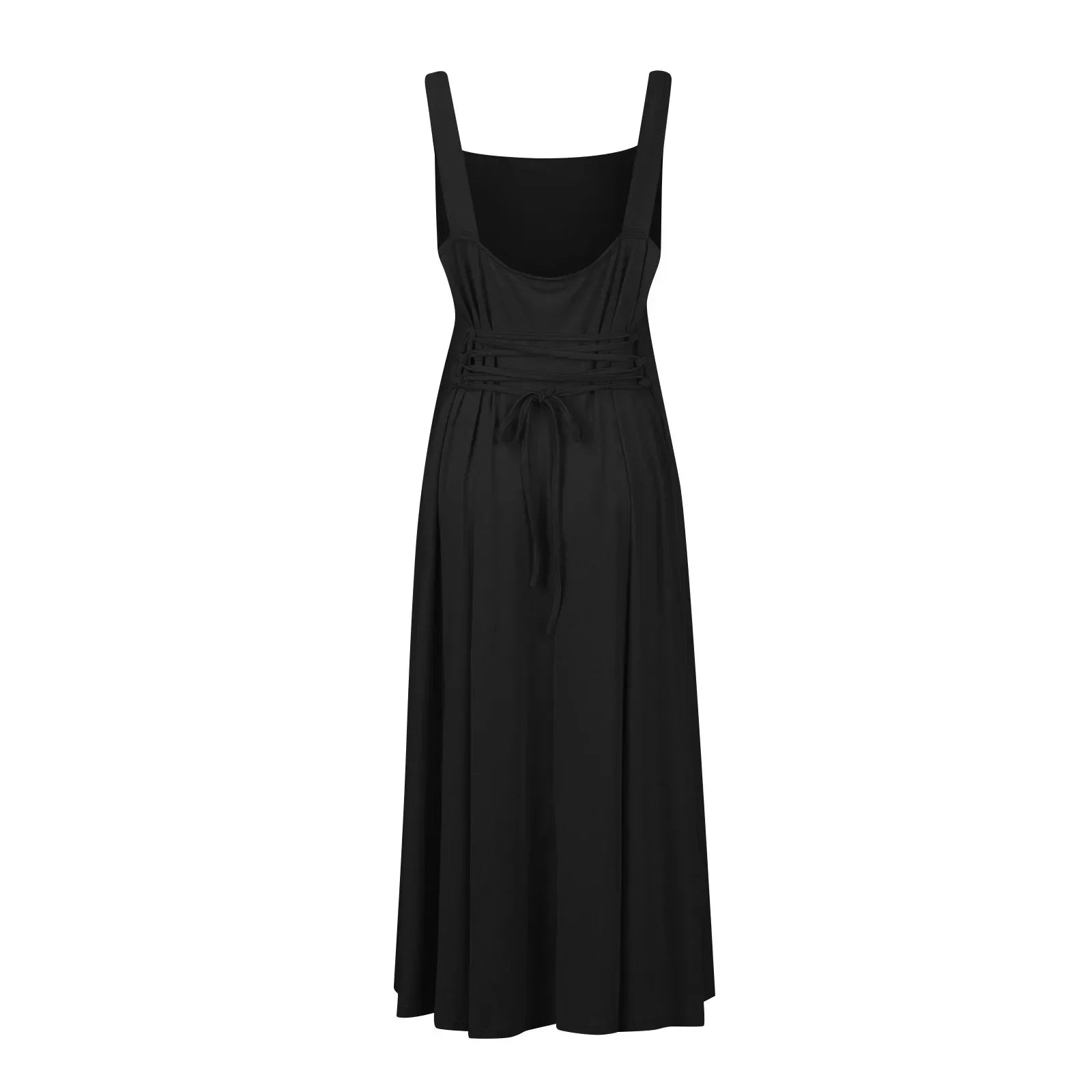 Women's Sleeveless Square Neck Back Lace Dress