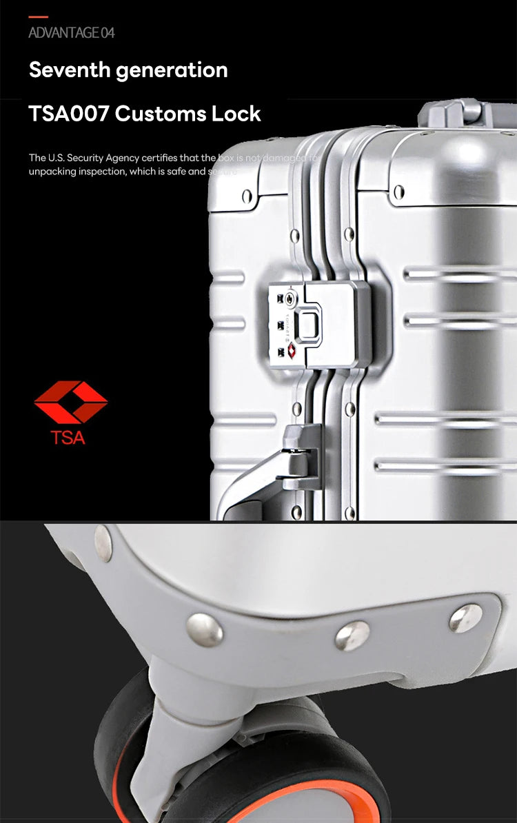 All-aluminum-magnesium alloy trolley suitcase