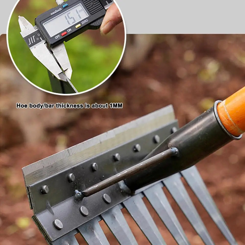 Heavy-Duty Steel Garden Hand Weeding Rake