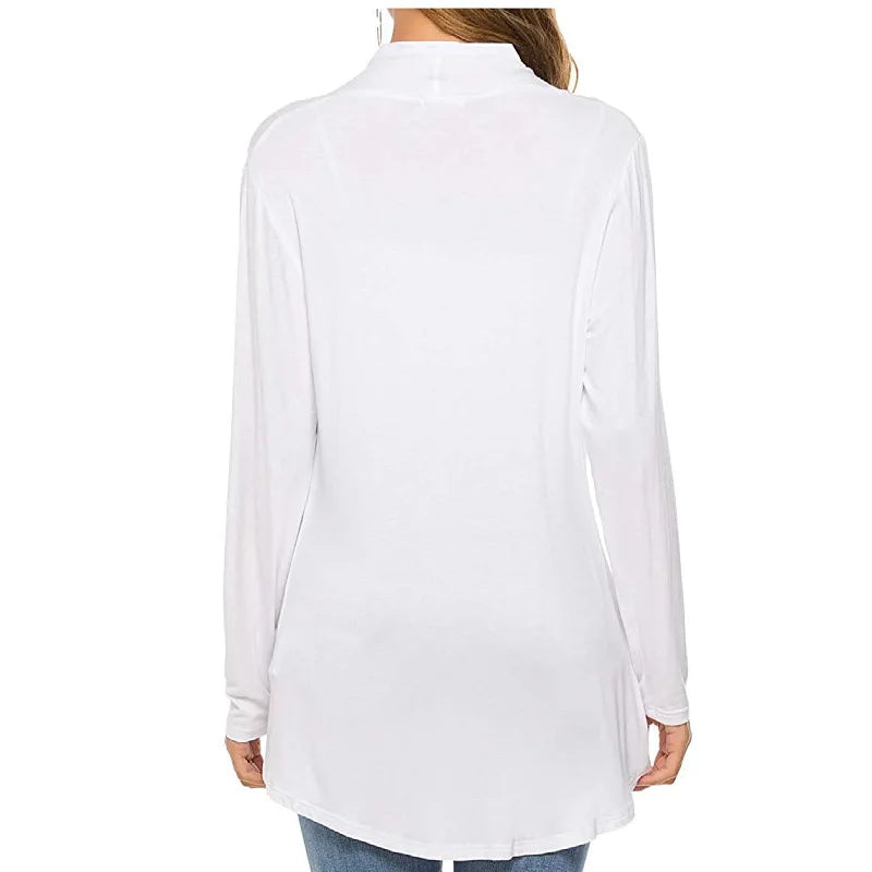 Women's Knitted Cardigan for Spring and Summer Versatile Large Size Cardigan Medium to Long Length Long Sleeve Outcoat