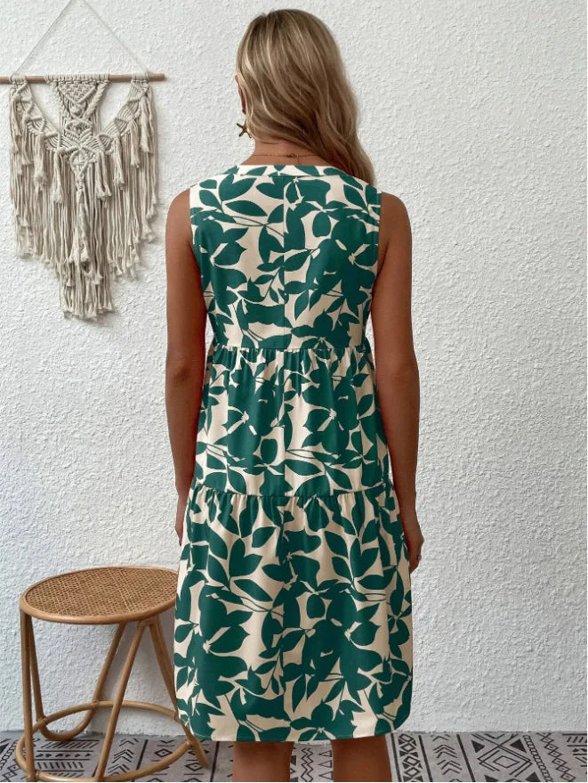 Women's Sleeveless Floral Print Dress