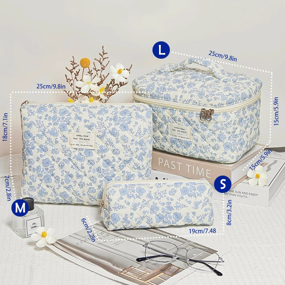 1pcs Quilted Cotton Makeup Bag