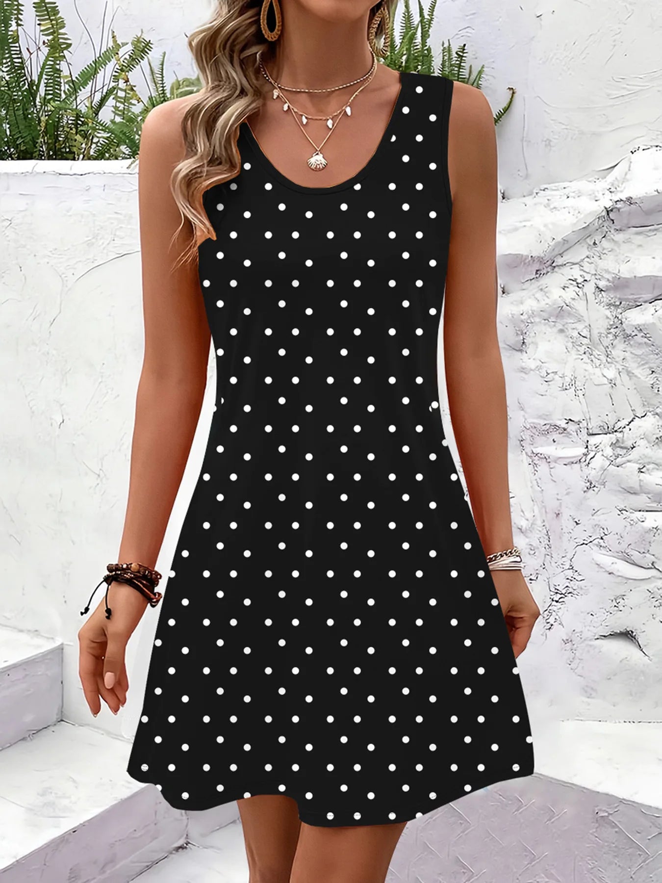 Women Summer Sleeveless Bohemian Dress Exclusive Print Vacation Dress Birthday Dress for Women Beach Dress Dress for Women