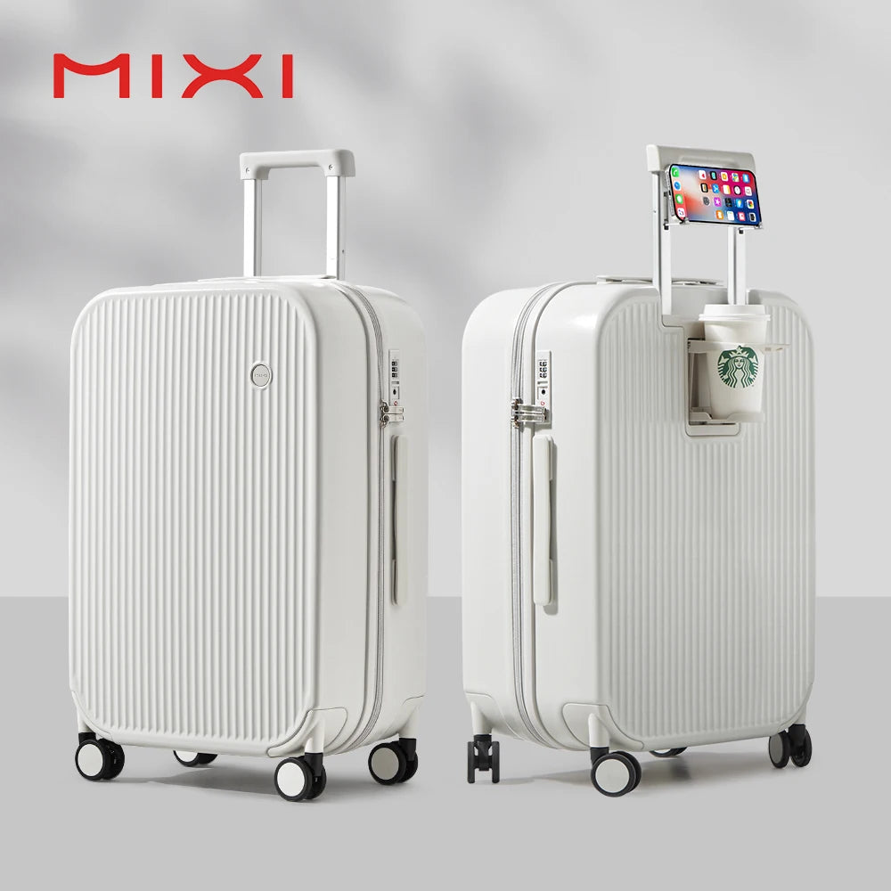 Carry On Luggage with Cup Phone Holder