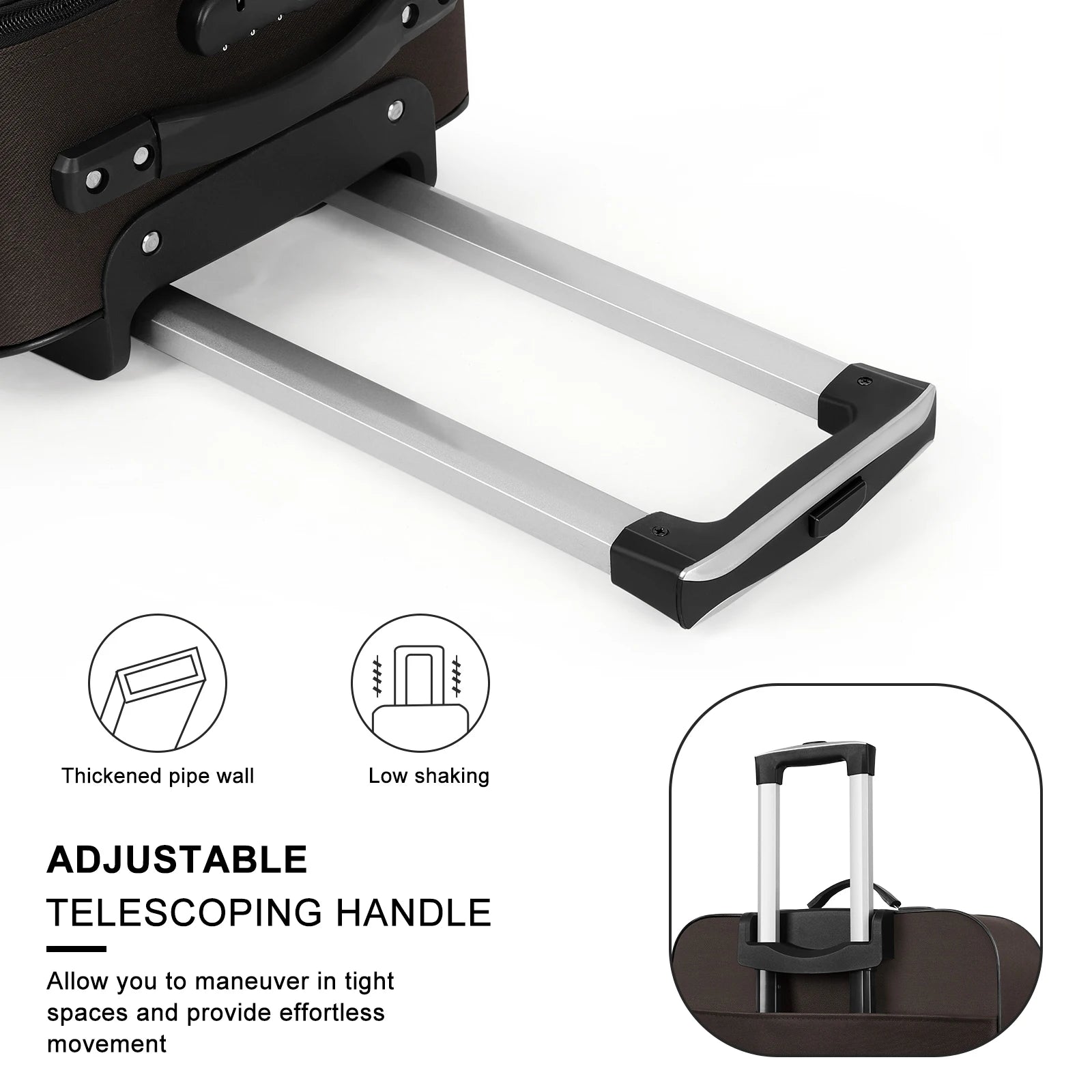 20 inch lightweight luggage with rotating wheels