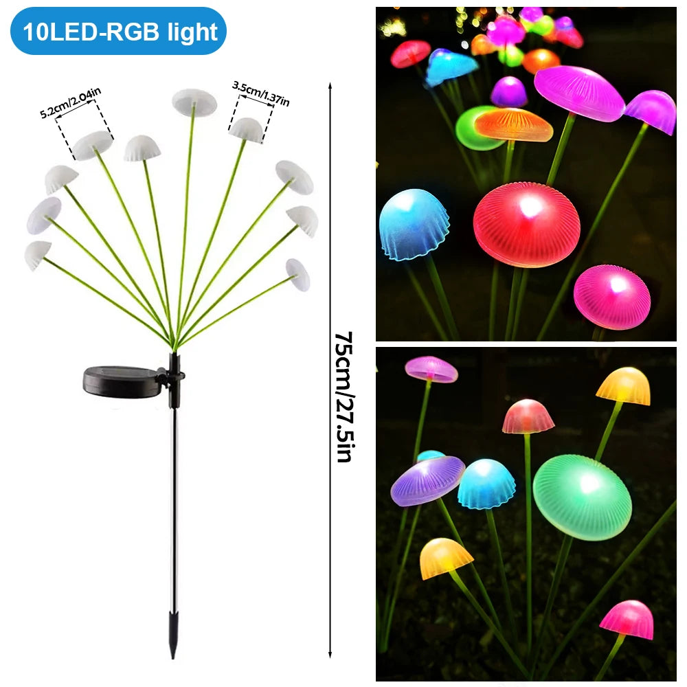 LED Solar Jellyfish Mushroom Fairy Lights