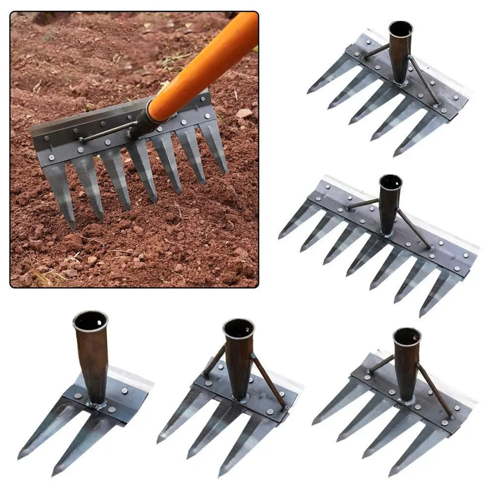Heavy-Duty Steel Garden Hand Weeding Rake