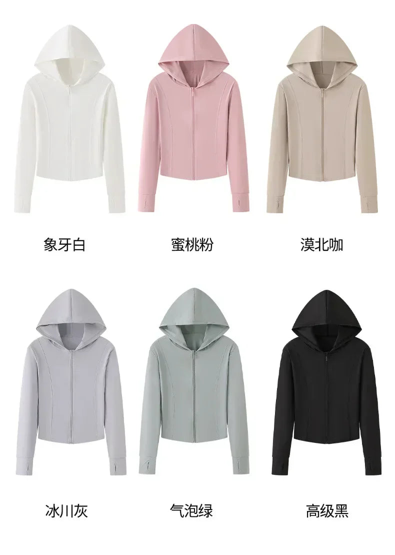 Sports Coat Hoodies Women Sweatshirt Sun Protective Clothing UV Protective Clothing Is Cool and Breathable JackeWomen Jacket