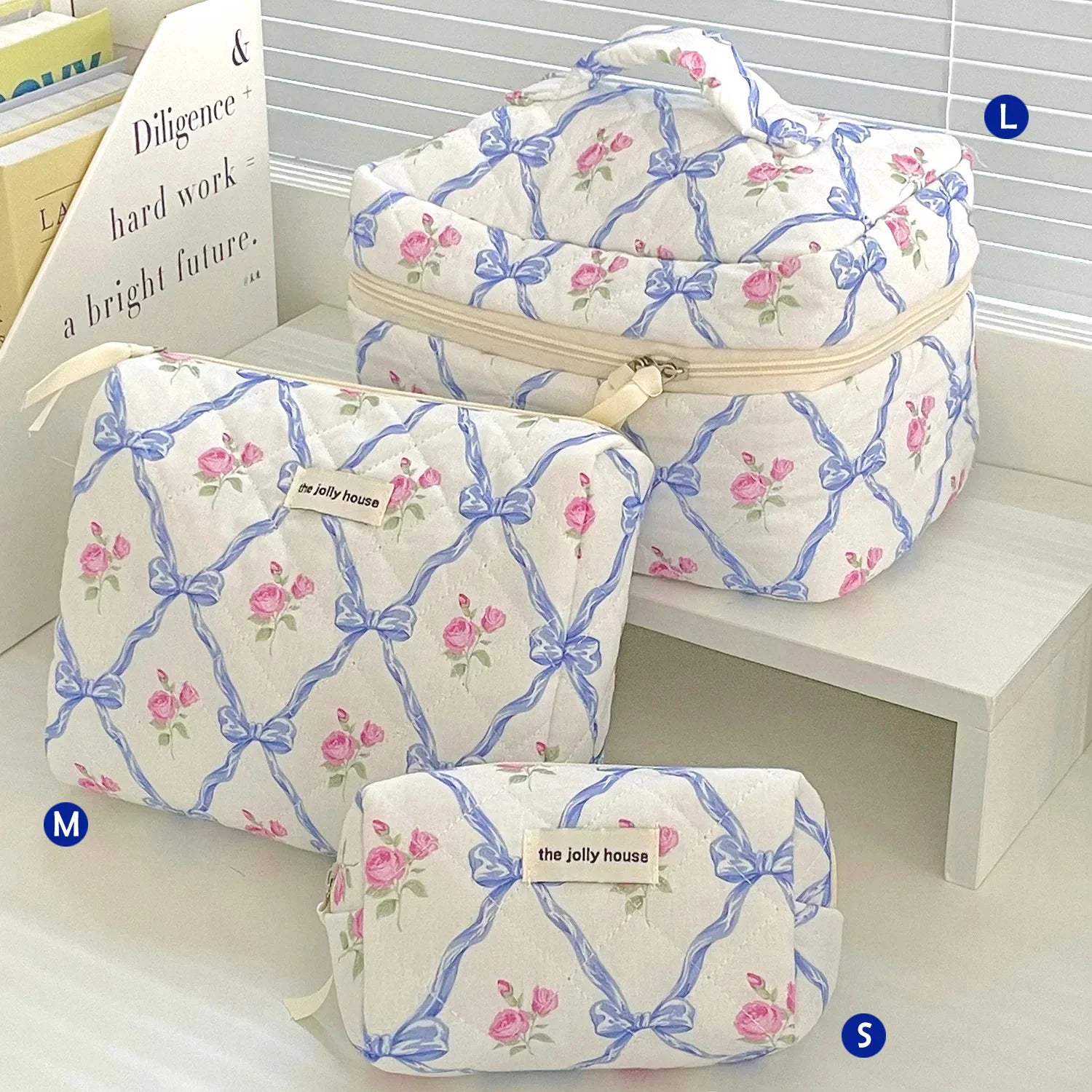 1pcs Quilted Cotton Makeup Bag